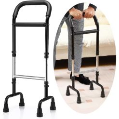 Adjustable Standing Assist Cane with Four-Legged Base