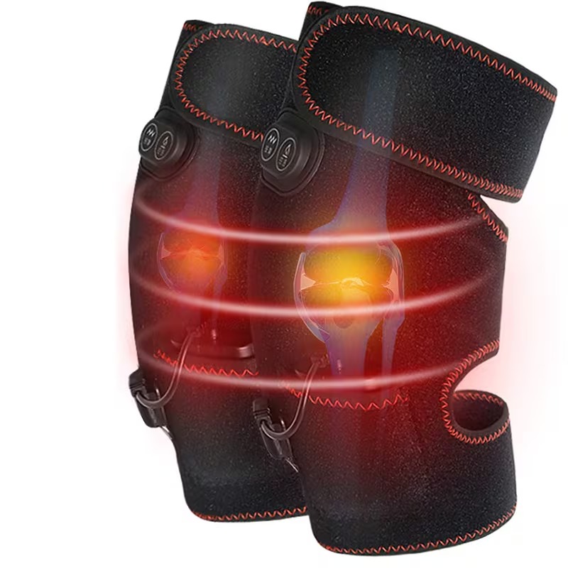 2 Pcs Heated Knee Brace Wrap Set with Vibration Massage